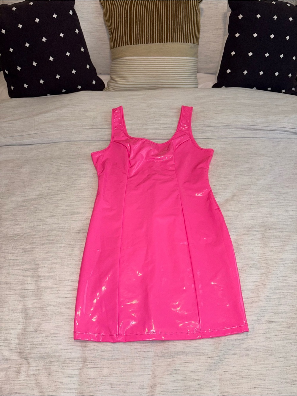 Source Unknown Hot Pink Mini Tank Dress